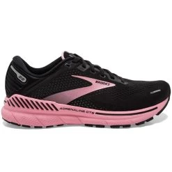 BROOKS Adrenaline GTS 22 Wide D Womens Running Shoes Black/Dianthus/Silver