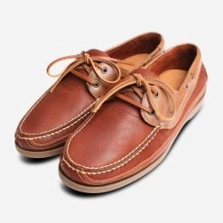 Anatomic & Co Rust Brown Nubuck Comfort Boat Shoes