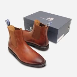 Arthur Knight Mayfair Tan Leather Designer Chelsea Boot -Shoes Sale Shop arthur knight tan brown comfortable chelsea boot 3