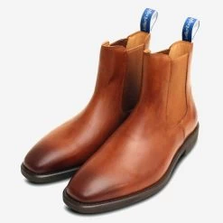 Arthur Knight Mayfair Tan Leather Designer Chelsea Boot