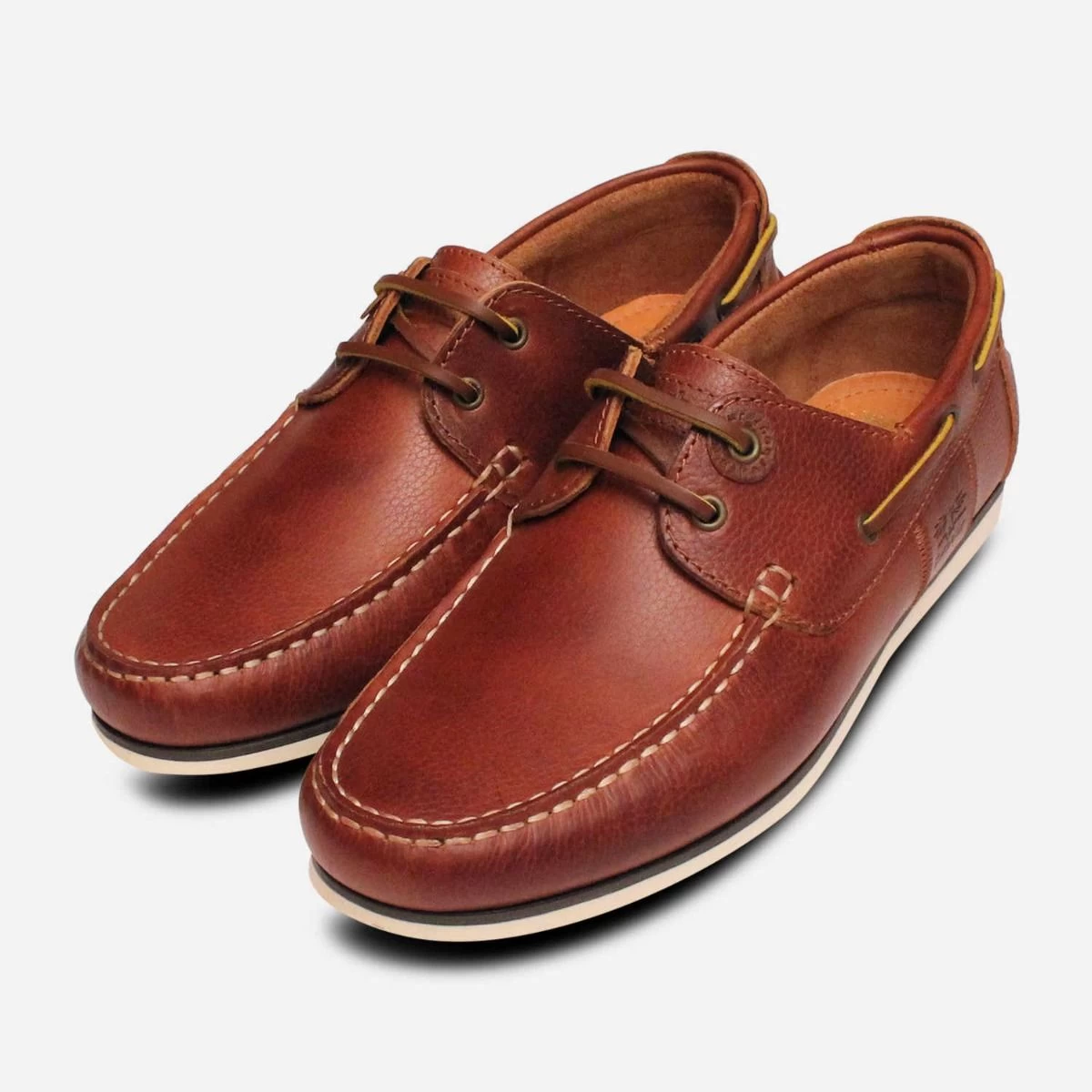 Barbour Designer Tumble Grain Brown Capstan Boat Shoes 1 Barbour Designer Tumble Grain Brown Capstan Boat Shoes