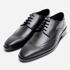 Black Polished Wingtip Formal Sherman Premium Dress Shoe
