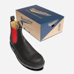 Blundstone Mens Black And Red Chelsea 508 Ankle Boots -Shoes Sale Shop blundstone 508 black red mens chelsea boots 1