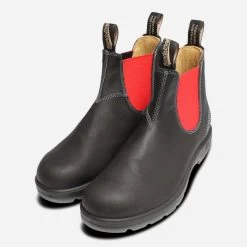 Blundstone Mens Black And Red Chelsea 508 Ankle Boots