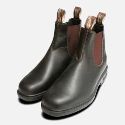 Square Toe Stout Brown Blundstone Chelsea Boot