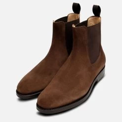 Brown Suede Goodyear Welted Wholecut Chelsea Boot