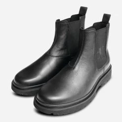 Calvin Klein Premium Black Leather Mens Chelsea Boot