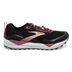 BROOKS Cascadia 15 Womens Trail Running Shoes Black/Ebony/Coral Cloud
