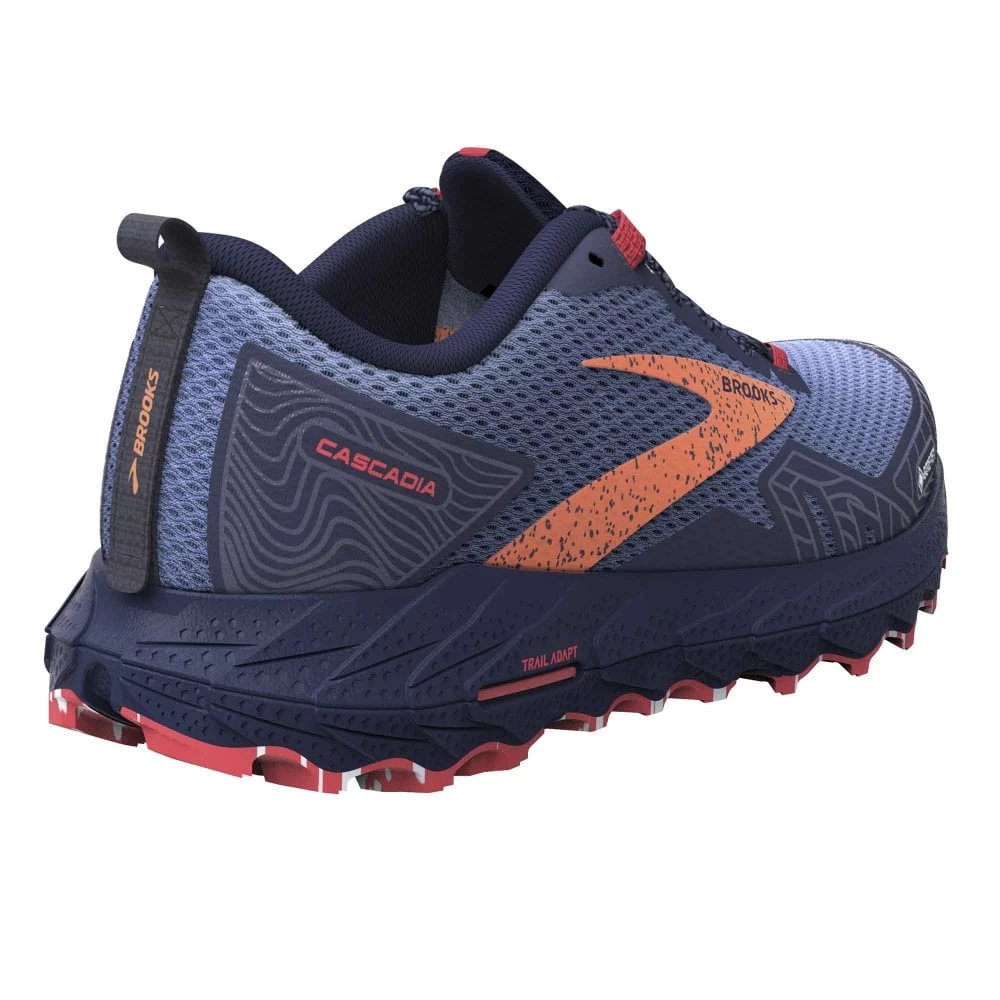 BROOKS Cascadia 17 GTX Womens Waterproof Trail Running Shoes Navy/Bittersweet/Peacoat 2 BROOKS Cascadia 17 GTX Womens Waterproof Trail Running Shoes Navy/Bittersweet/Peacoat - Image 2