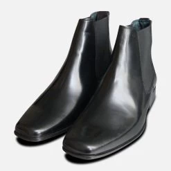 Black Polished Mens Exceed Chelsea Boots