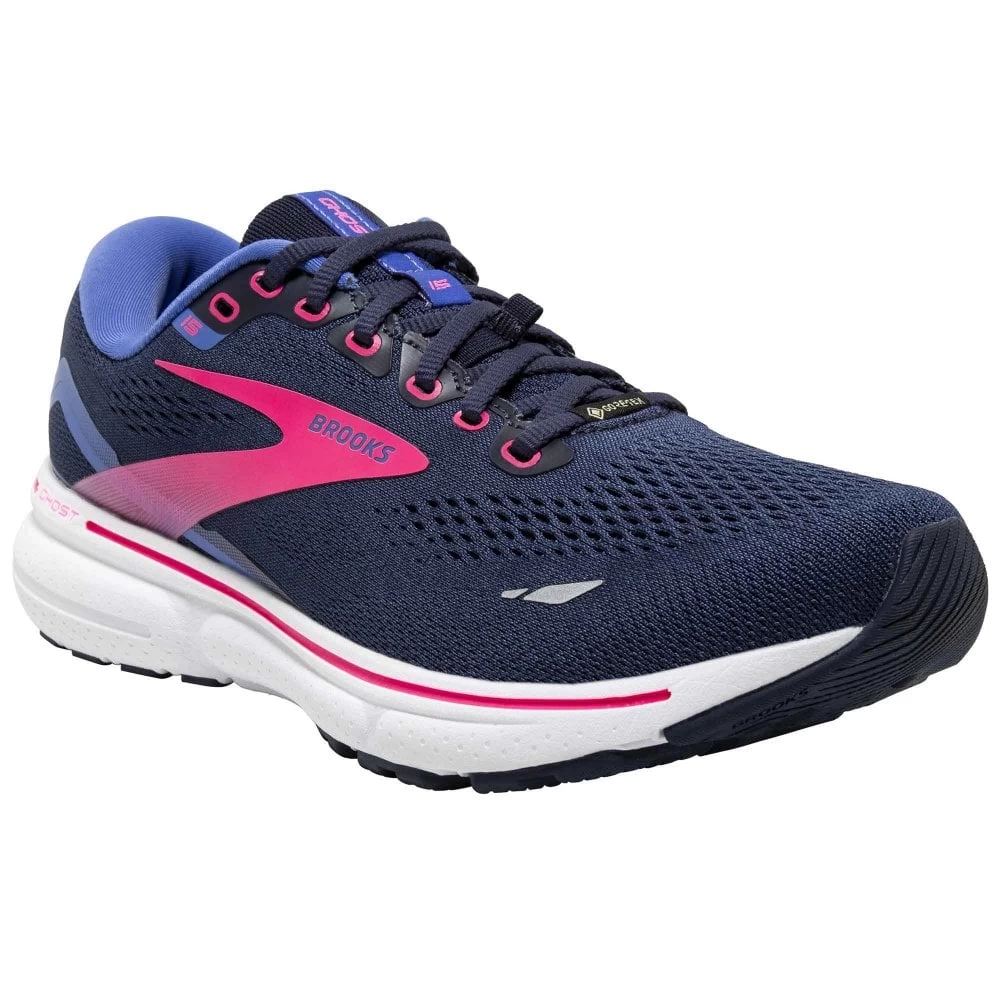 BROOKS Ghost 15 GTX Womens Waterproof Running Shoes Peacoat/Blue/Pink 1 BROOKS Ghost 15 GTX Womens Waterproof Running Shoes Peacoat/Blue/Pink