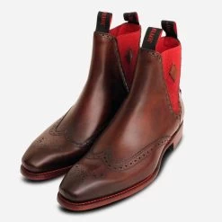 Jeffery West Premium Brown Chelsea Boot Brogues