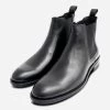 John White Formal Black Leather Mens Chelsea Boots