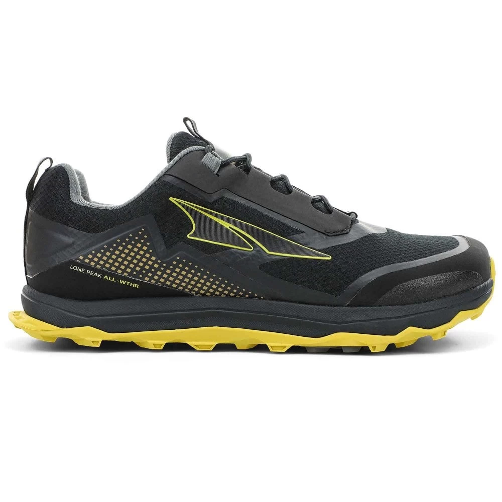 Altra Lone Peak ALL-WTHR Low Mens Trail Running Shoes Black/Yellow 1 Altra Lone Peak ALL-WTHR Low Mens Trail Running Shoes Black/Yellow