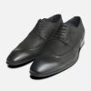 Black Waxy Lace Up Shoes For Men By Designer Brand Exceed