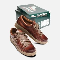 Waxy Chestnut Rainbow Mephisto Shoes -Shoes Sale Shop mephisto rainbow chestnut brown leather lace up shoes 3
