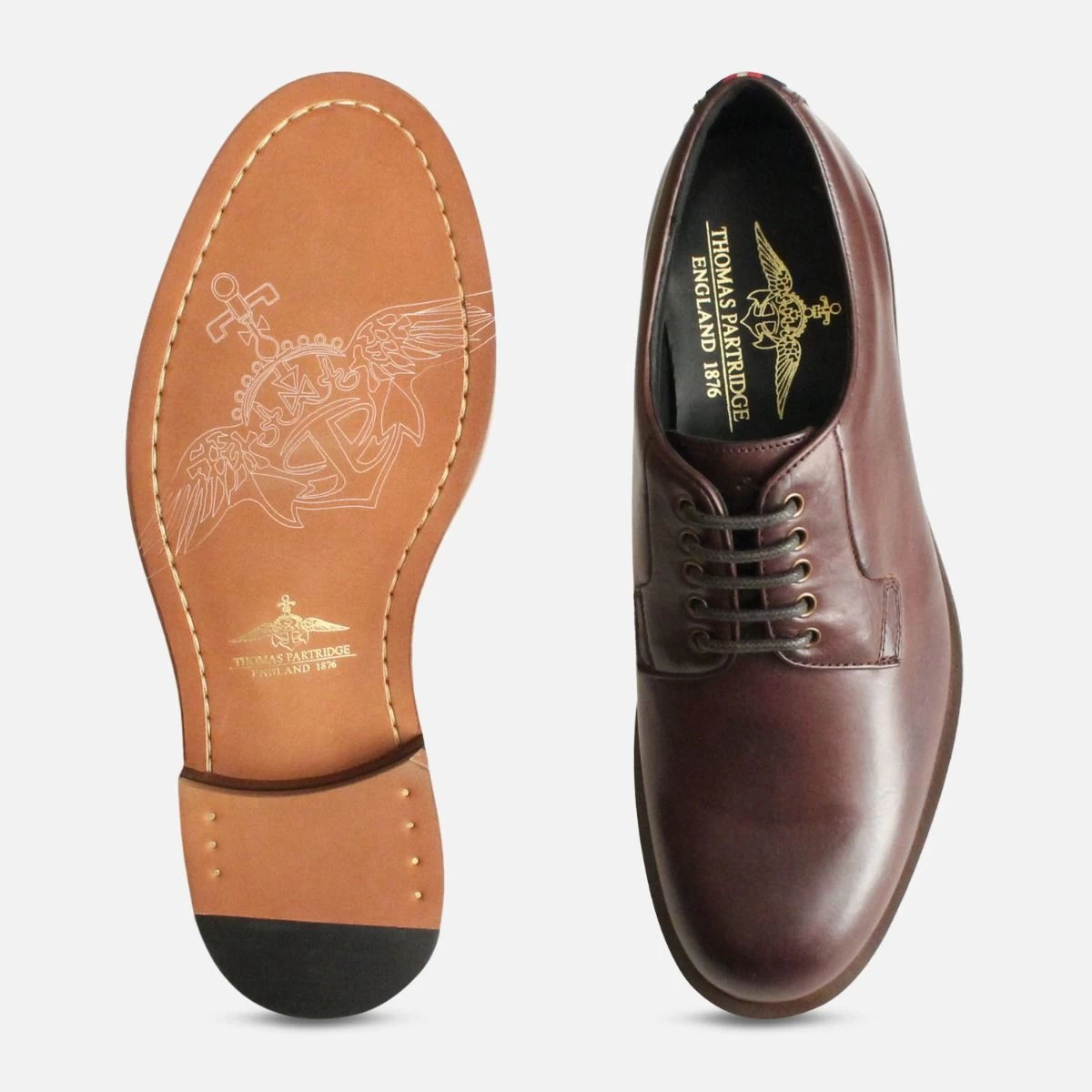 Plain Toe Brown Thomas Partridge Lace Up Shoes 2 Plain Toe Brown Thomas Partridge Lace Up Shoes - Image 2
