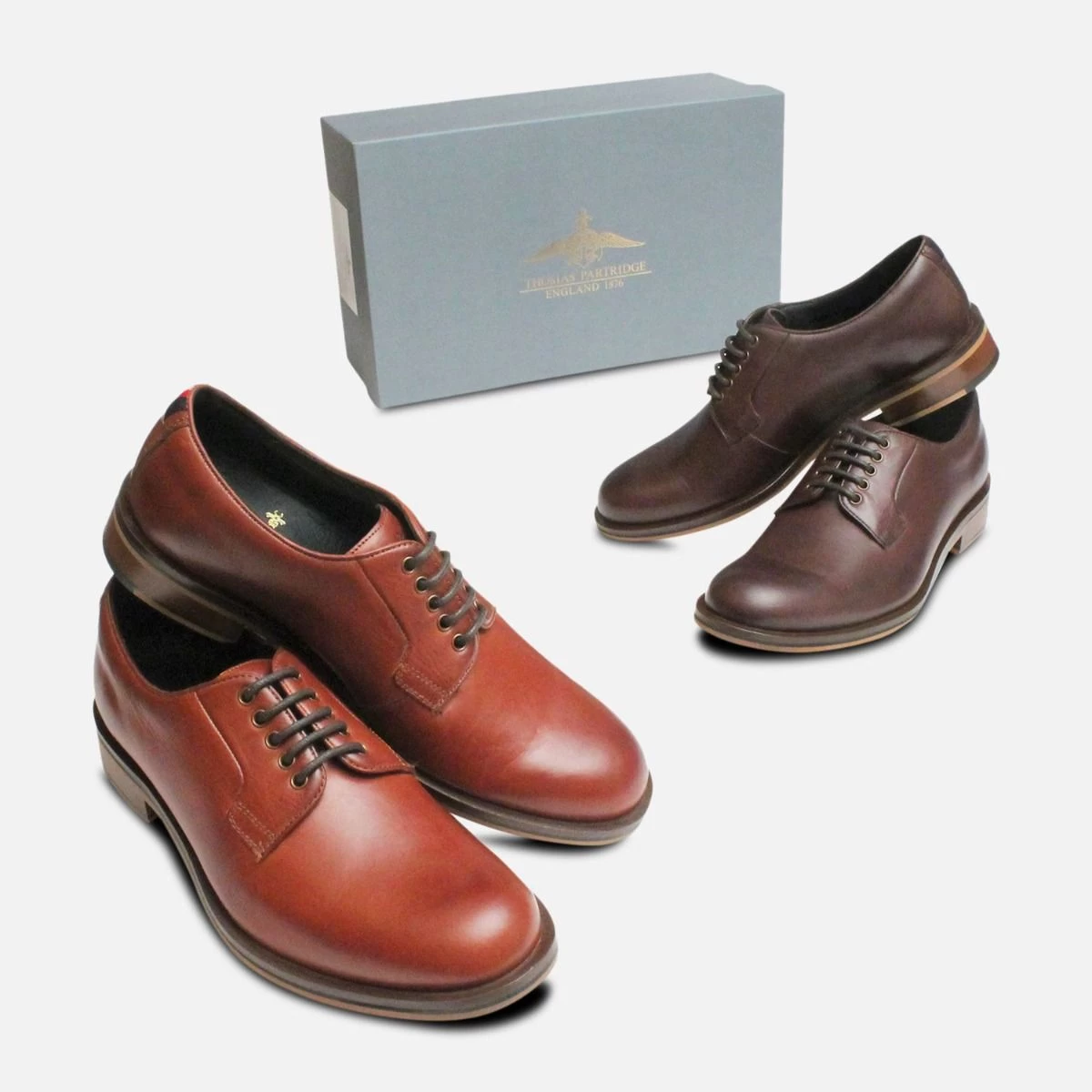 Plain Toe Brown Thomas Partridge Lace Up Shoes 3 Plain Toe Brown Thomas Partridge Lace Up Shoes - Image 3