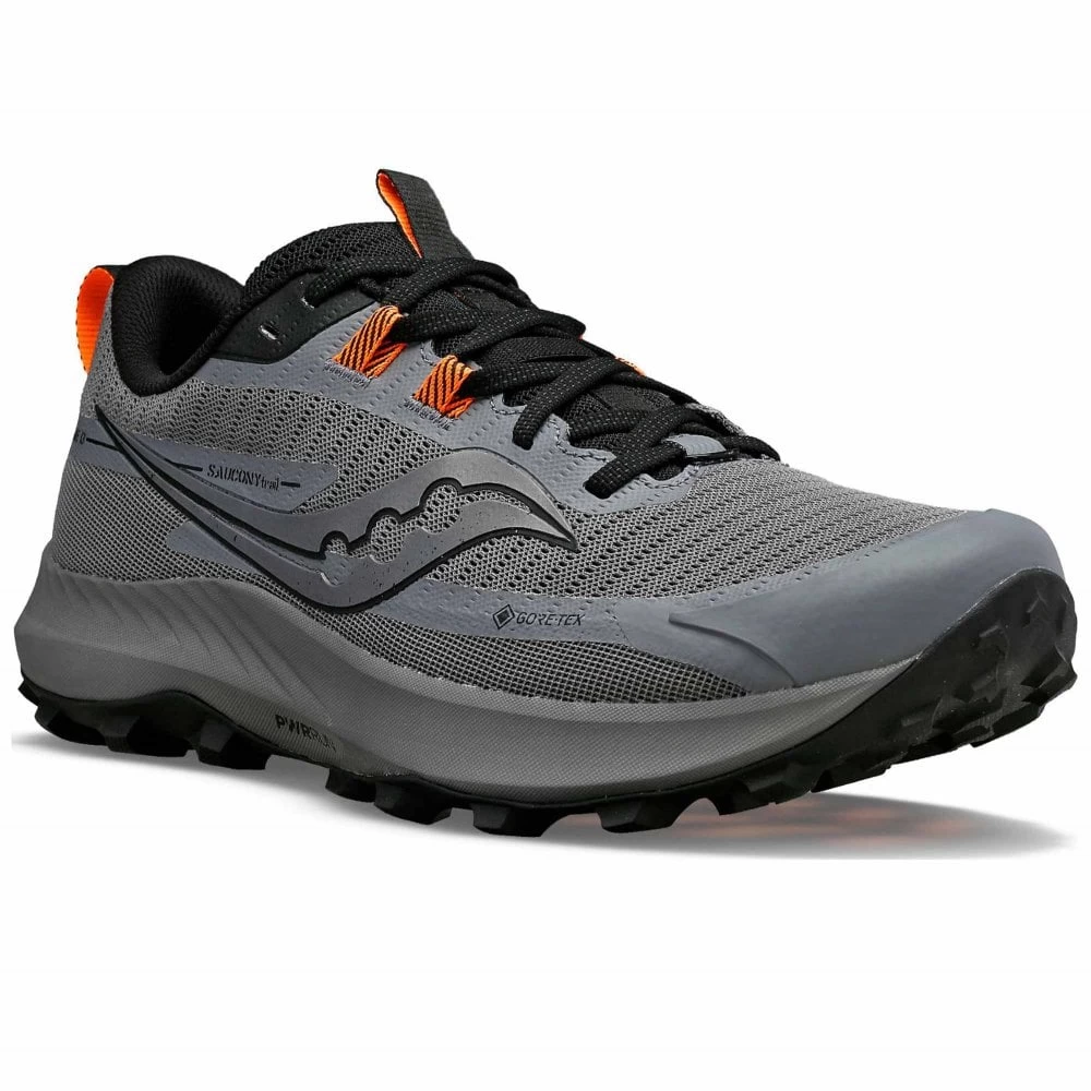 Saucony Peregrine 13 GTX Mens Waterproof Trail Running Shoes Gravel/Black 1 Saucony Peregrine 13 GTX Mens Waterproof Trail Running Shoes Gravel/Black