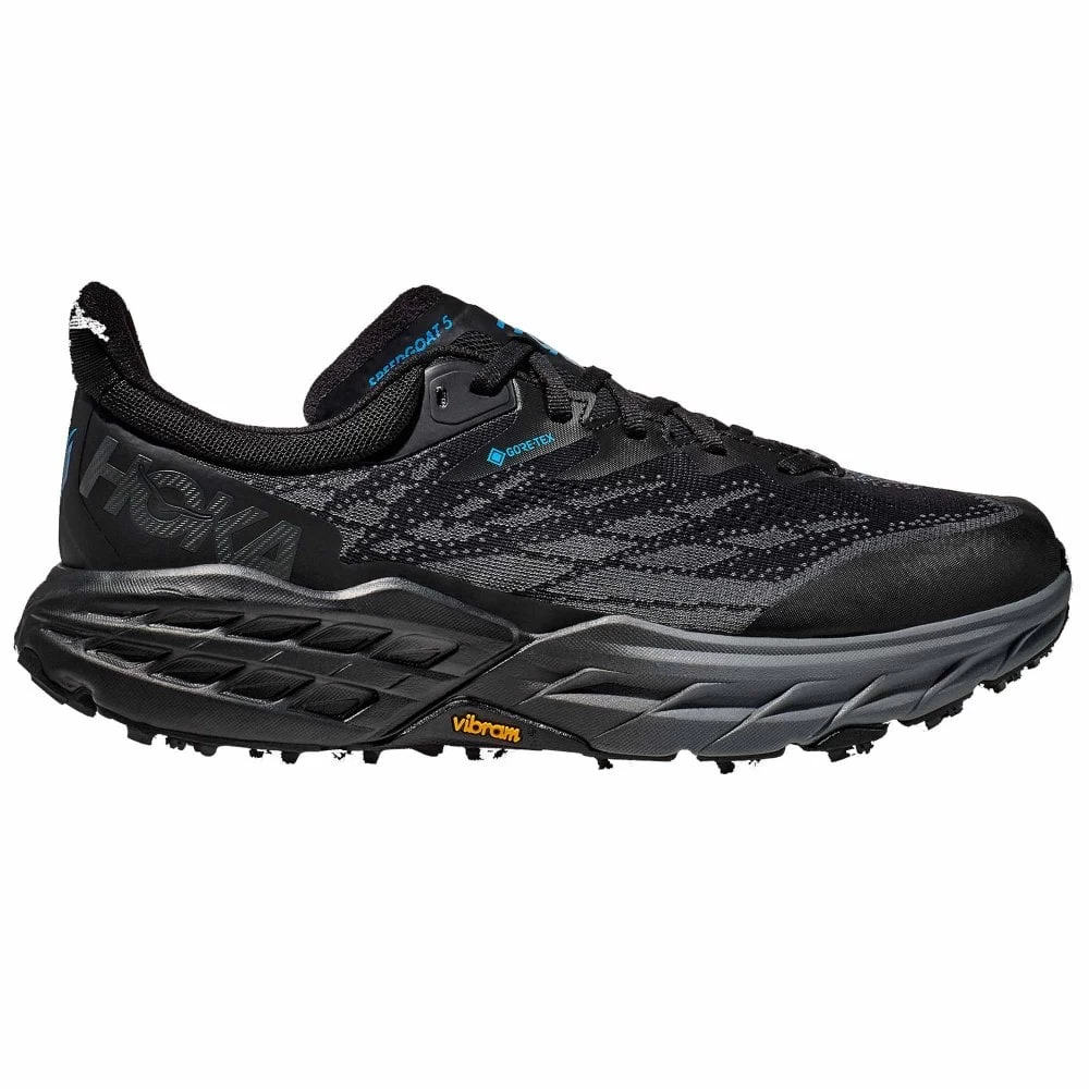 Hoka Speedgoat 5 GTX Mens Waterproof Trail Running Shoes Black/Black 1 Hoka Speedgoat 5 GTX Mens Waterproof Trail Running Shoes Black/Black