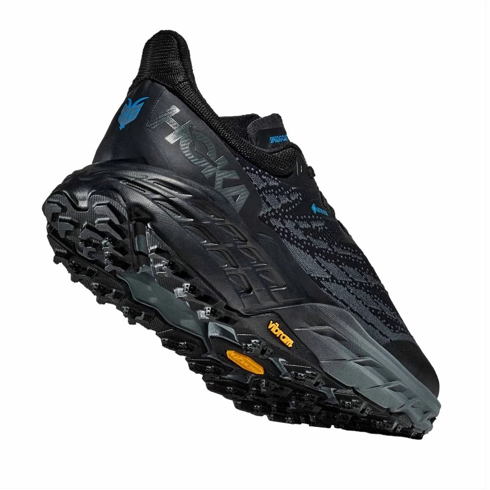 Hoka Speedgoat 5 GTX Mens Waterproof Trail Running Shoes Black/Black 2 Hoka Speedgoat 5 GTX Mens Waterproof Trail Running Shoes Black/Black - Image 2