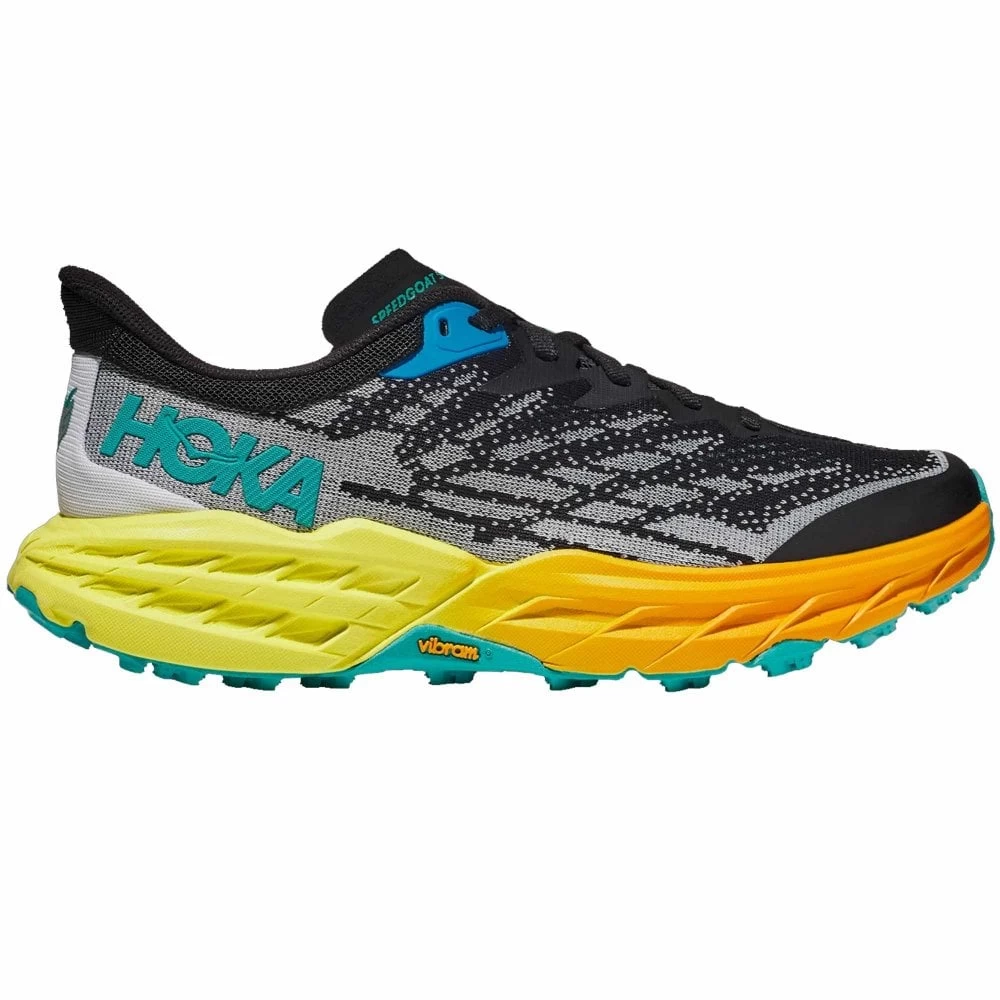 Hoka Speedgoat 5 Womens Trail Running Shoes Black/Evening Primrose 1 Hoka Speedgoat 5 Womens Trail Running Shoes Black/Evening Primrose