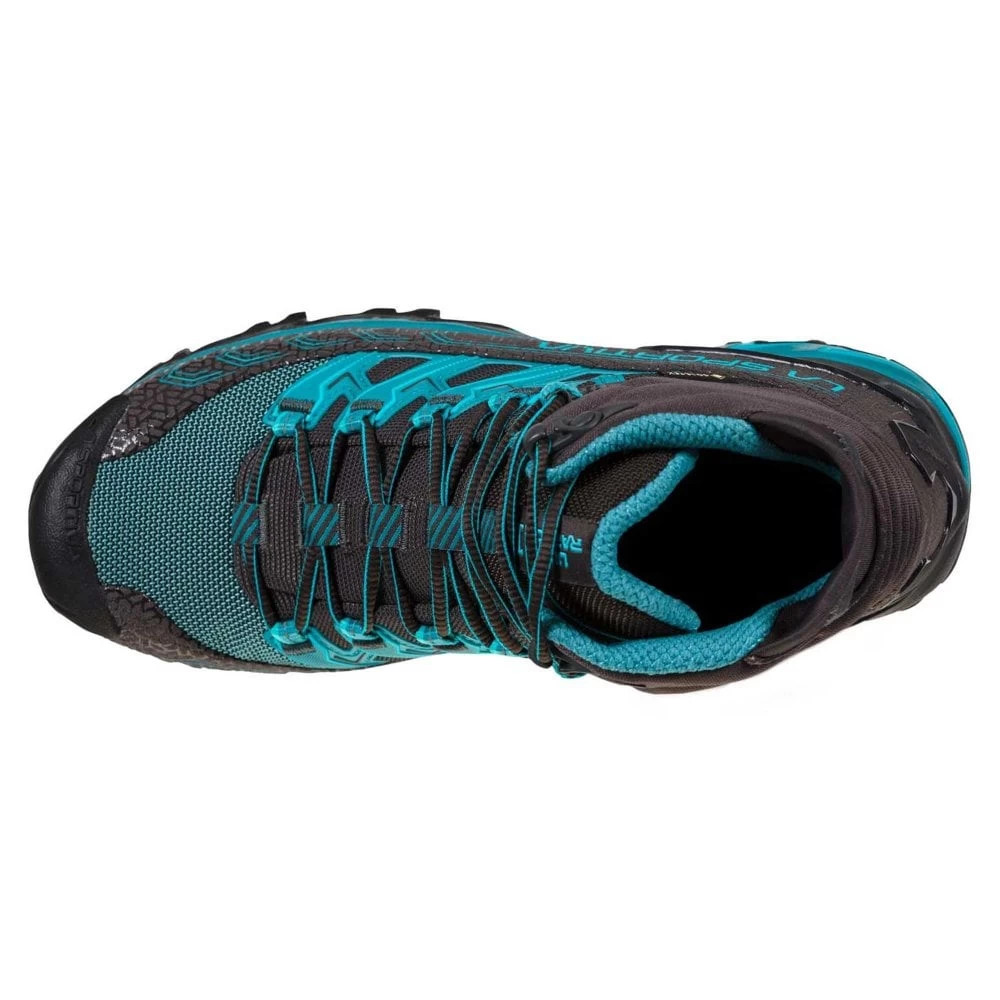 La Sportiva Ultra Raptor II Mid GTX Wide Womens Hiking Boots Carbon/Topaz 3 La Sportiva Ultra Raptor II Mid GTX Wide Womens Hiking Boots Carbon/Topaz - Image 3