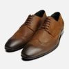 Tan Nubuck Waxy Lace Up Shoes For Men By Designer Brand Exceed